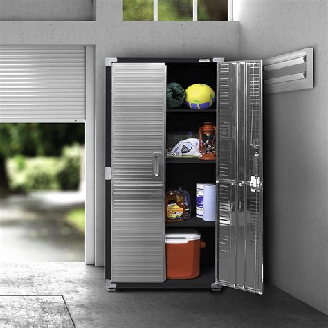 ultrahd tall storage cabinet - stainless steel 2 pack|Seville Classics UltraHD Solid Steel Rolling Lockable .